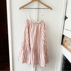 ABERCROMBIE coral stripe trapeze mini dress